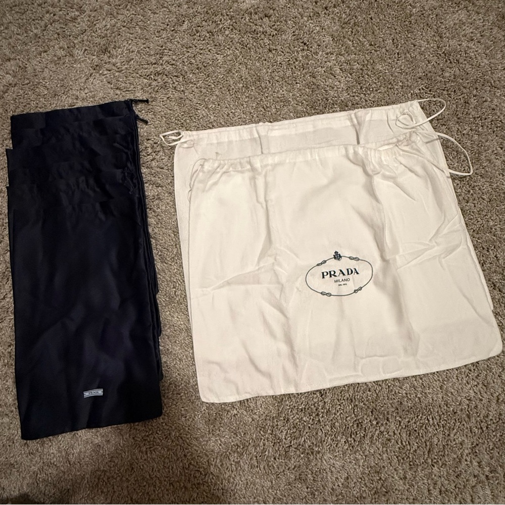 Prada White Logo Dust Bags 2 also with Navy 6 Bags